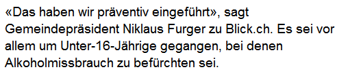 CVP VS Niklaus Furger - Ausgehverbot