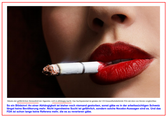Nikotin, Abhängigkeit, Nocebo, Tabak-Krieg, Biopolitik, Sittenwächterstaat