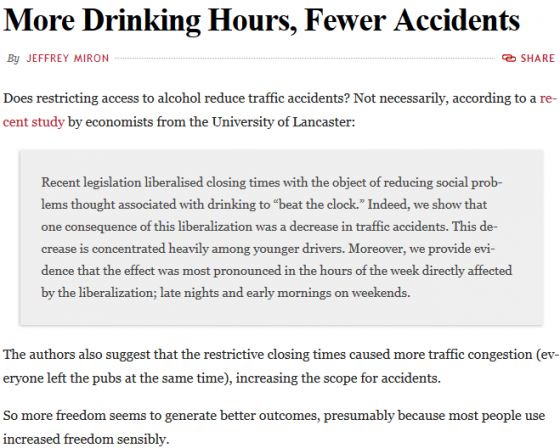 ALK More drinking hours, fewer accidents