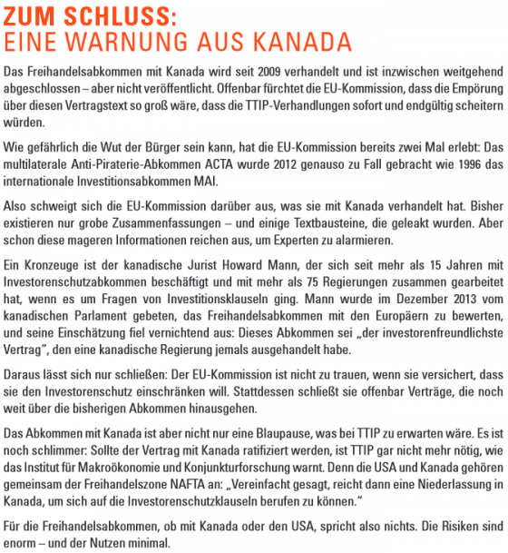 TTIP - Eine Warnung aus Kanada