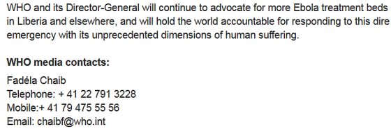 WHO holds world accountable for Ebola