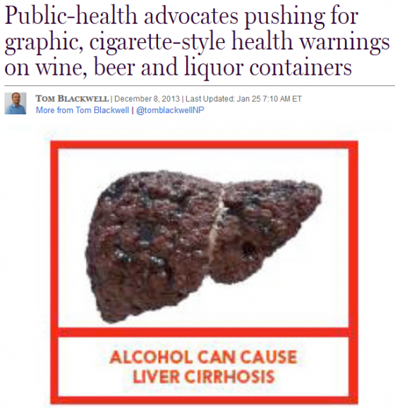 Gesundheitspornos auf Alkoholbehältern Blackbox plain packaging